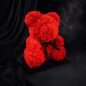 DUŻY RÓŻANY MIŚ Z RÓŻ XXL 40CM DLA DZIEWCZYNY W ELEGANCKIM PUDEŁKU