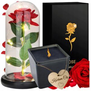 WIECZNA RÓŻA W SZKLE – EKSKLUZYWNY ZESTAW Z AROMATERAPIĄ